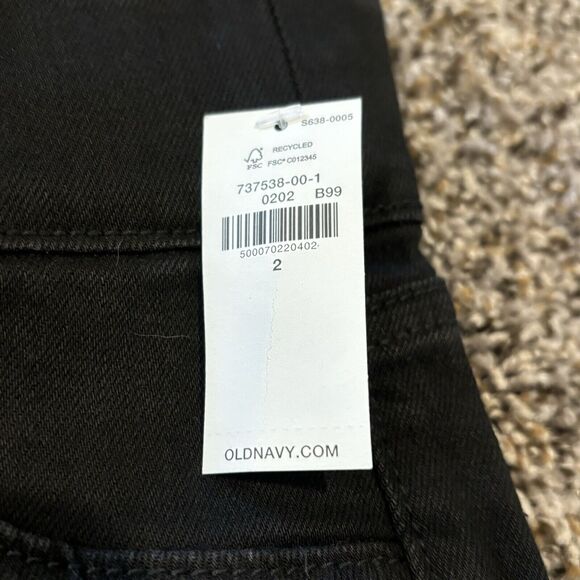 Old Navy Jeggings 2 Black Denim Mid-Rise Skinny Adjustable Waist NWT - Picture 9 of 11